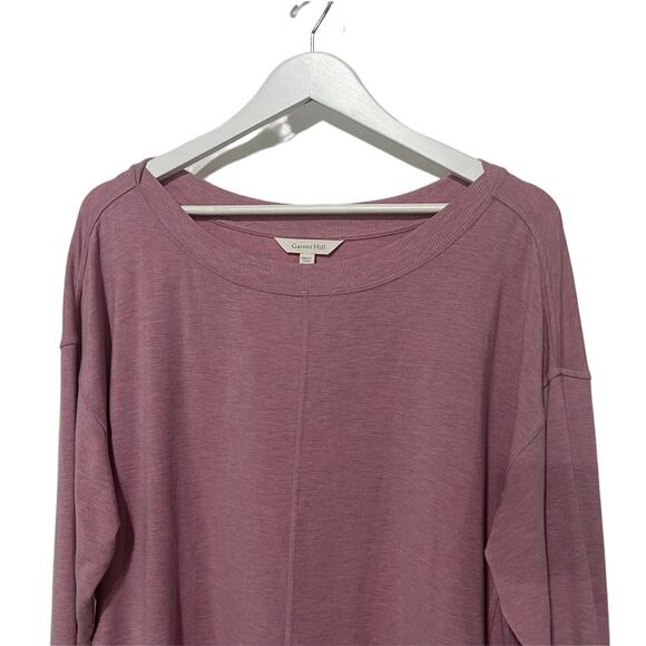 Garnet Hill Tencel Stretch Pullover Sweatshirt Tunic Top Size Large Pink Soft - Picture 4 of 12